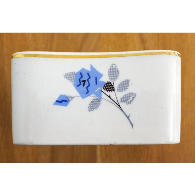 Black Small Art Deco Box with Floral Decor by K & G Lunéville, 1920s For Sale - Image 8 of 10