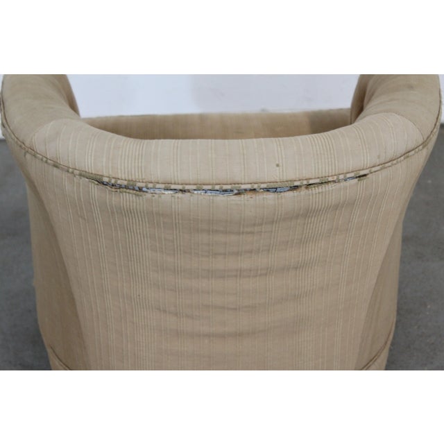 Mid-Century Modern Barrel Back Ethan Allen Swivel Club Chair For Sale - Image 11 of 13