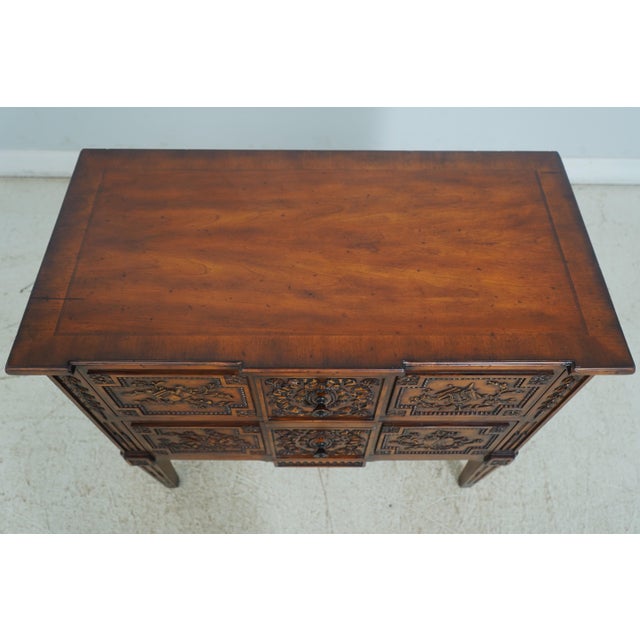 Drexel Drexel Italian Neoclassical Carved Front 2 Drawer Commode For Sale - Image 4 of 12