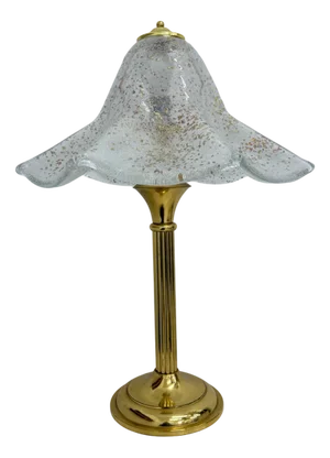 Mid-Century Glass Table Lamp with Golden Flakes, 1970s