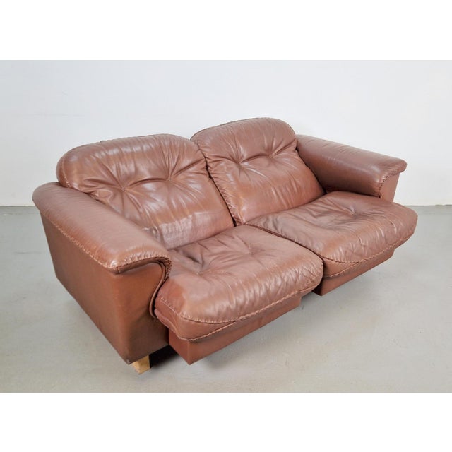 Brown DS101 Two-Seater Sofa in Leather from de Sede, 1970s For Sale - Image 8 of 17