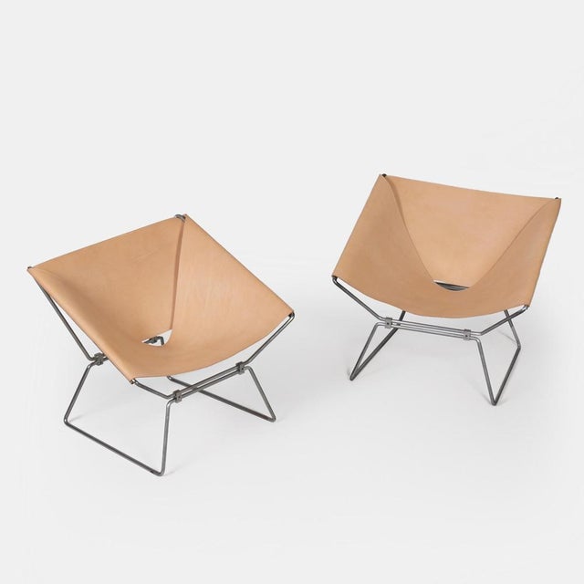 Anneau AP-14 Lounge Chairs in Natural Saddle Leather by Pierre Paulin for A. Polak, 1960s, Set of 2 For Sale - Image 11 of 11