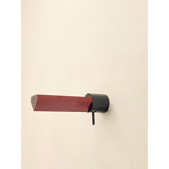 Burgundy Wall Lamps by Gianfranco Frattini, Italy, 1980s, Set of 3 For Sale - Image 6 of 17