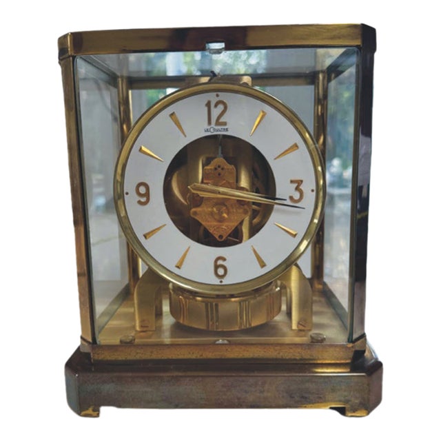 1968 Jaeger - LeCoultre Atmos Clock Caliber 528-8 | Swiss Mid-Century Brass & Glass For Sale