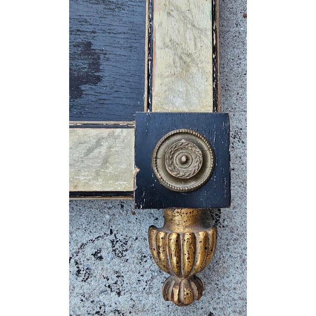 White Antique 19th Century Continental Gilt Pier Mirror With Flower Basket Crest & Faux Marbleized Pilasters For Sale - Image 8 of 12