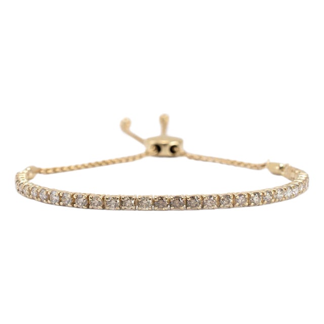 Levian Ombre 14k Yellow Gold 2.00ct Chocolate Diamond Bolo Tennis Bracelet For Sale