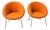 Pair of Attributed Walter Knoll 369 Lounge Chairs – Vintage Burnt Orange – Mid-Century Modern For Sale