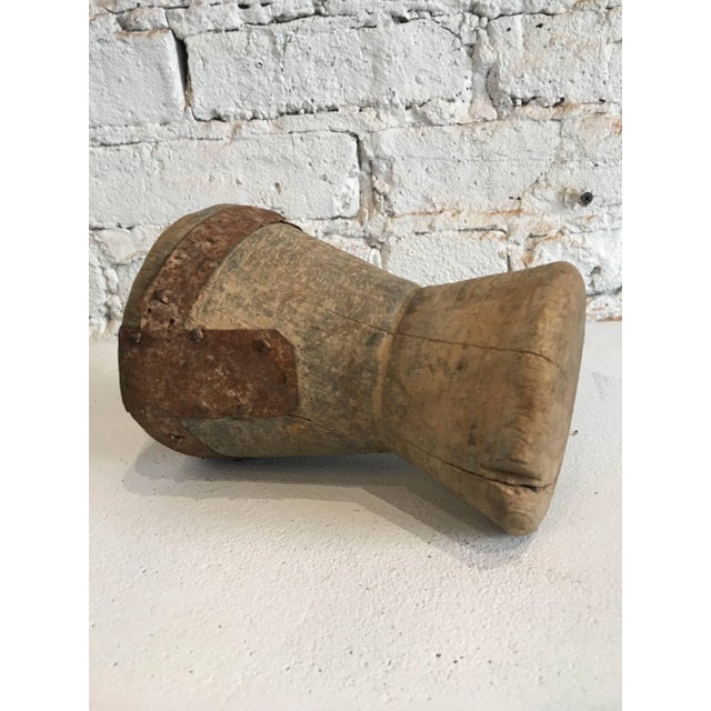 Brown 19th Century Small Wooden/Metal Mortar From Yemen/Saudi Border For Sale - Image 8 of 10