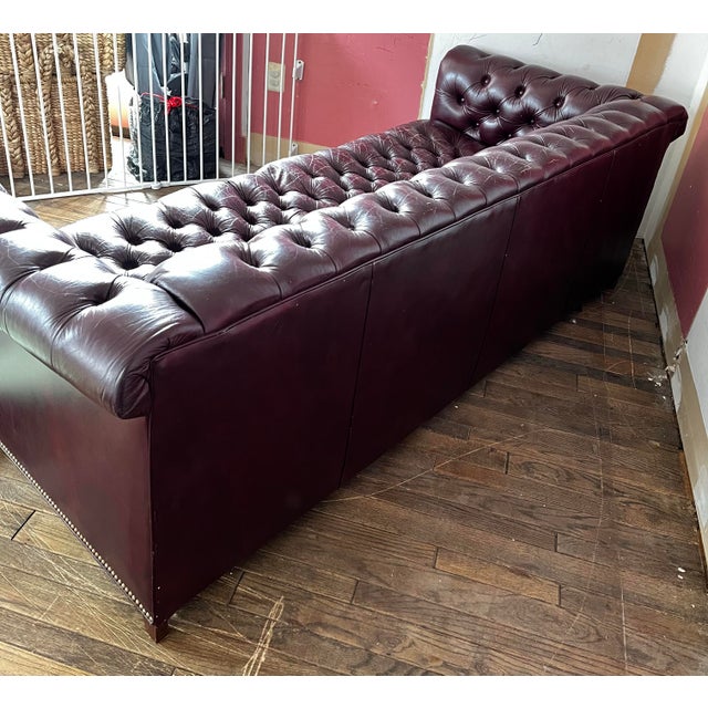 Mid 20th Century Vintage Oxblood Chesterfield Sleeper Sofa Chairish