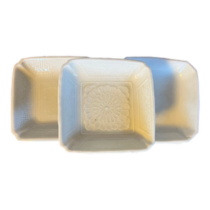Antique 18th Century Chinese Celadon Porcelain Small Square Dishes - Set of 3
