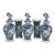 Set of Five 18th Century Dutch Delft Biblical-Themed Garniture Vases For Sale
