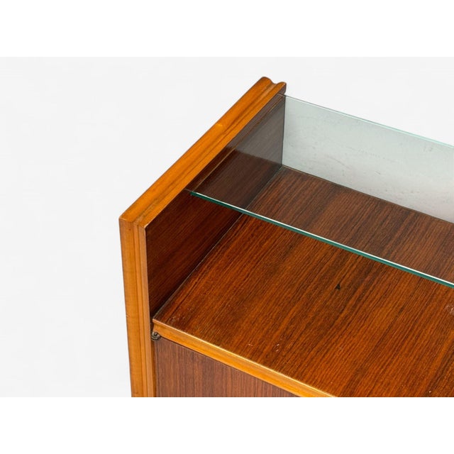 Italian Modern, Wood, Brass, Glass, Nightstands, Italy, 1950s For Sale - Image 11 of 13