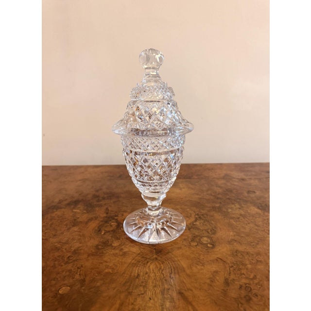 1900 - 1909 Antique Edwardian Cut Glass Lidded Jars, 1900, Set of 2 For Sale - Image 5 of 6