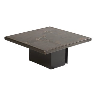 Coffee Table with Stone and Slate and Brass by Paul Kingma, 1984 For Sale