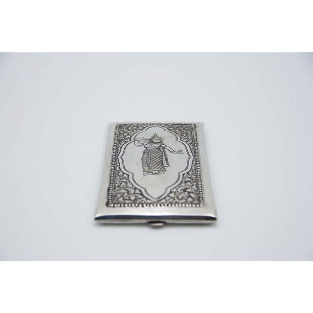Silver Cigarette Case with Hindu Goddess in Relief For Sale - Image 9 of 9