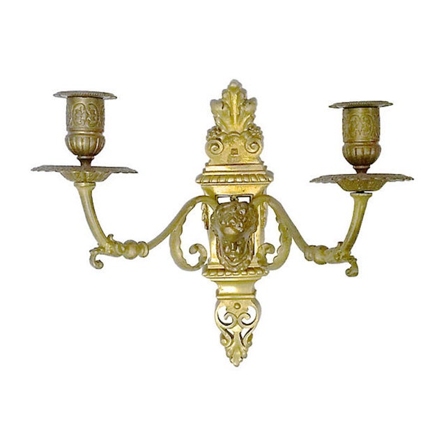 French Pair Antique Louis XVI-Style Candle Sconces For Sale - Image 3 of 7