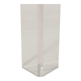 Charles Hollis Jones Glass Top Lucite Base End Side Table 1970s For Sale