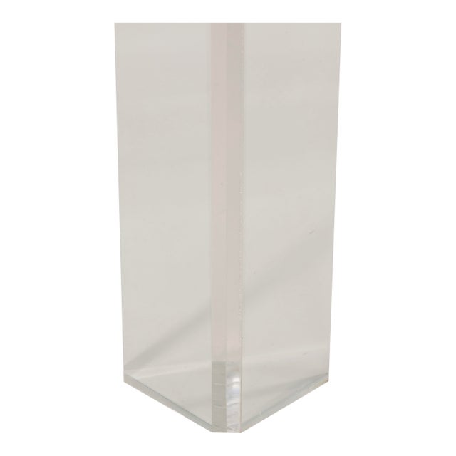 Charles Hollis Jones Glass Top Lucite Base End Side Table 1970s For Sale