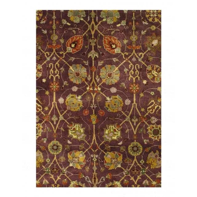 Traditional Pasargad Lavander Persian Tabriz Design Rug For Sale - Image 3 of 4