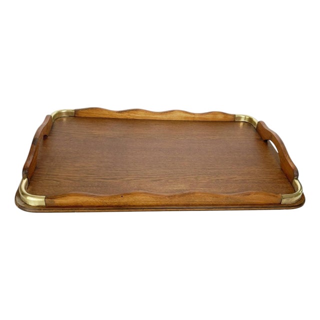Wood and Brass Tray, France, 19th Century For Sale