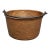 Antique Hand-Hammered Copper Apple Butter Kettle With Wrought Iron Swing Handle For Sale