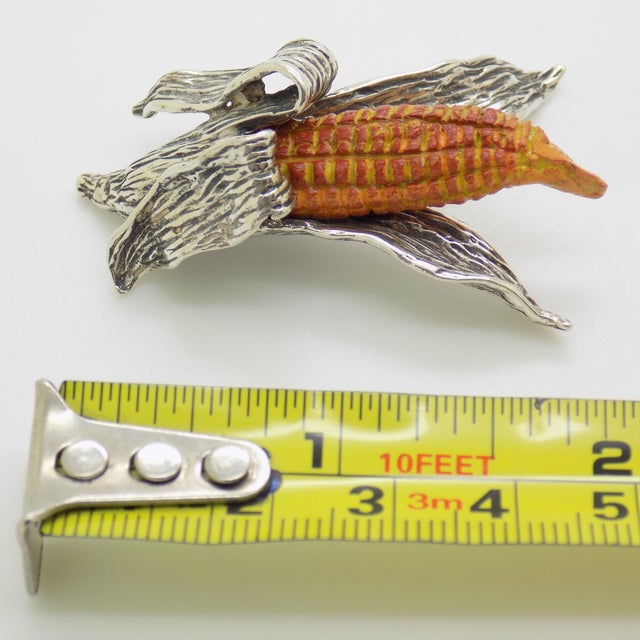 Vintage Italian Handmade Genuine Silver Corncob Ear of Corn Figurine Miniature For Sale - Image 9 of 9