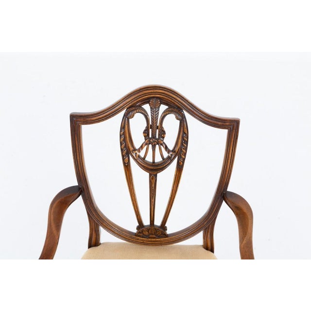 Metal Hepplewhite Dining Chairs in Mahogany, 1920s, Set of 8 For Sale - Image 7 of 8