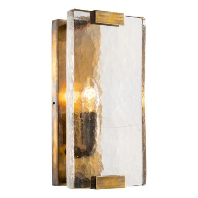 Wall Lamps in Vintage Brass and Handblown Glass, Set of 2 For Sale - Image 5 of 8