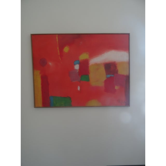 Contemporary MCM Abstract Painting by Rh Johnson For Sale - Image 3 of 6