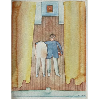Jean-Michel Folon, La pièce de théâtre, Etching For Sale