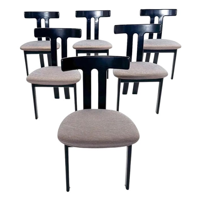 Mid-Century Modern Chairs in the style of Luigi Vaghi, 1960s, Set of 6 For Sale