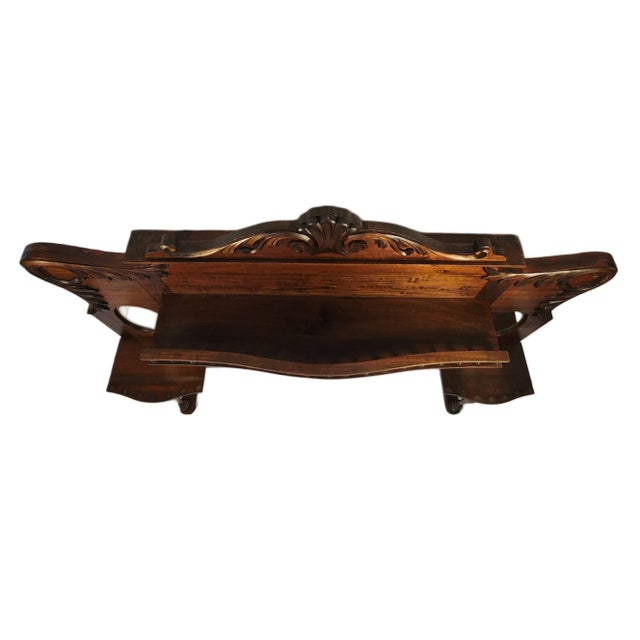 Victorian Antique Oak Mantel Topper With Beveled Mirrors & Carved Wood Detailing | Wuthering Heights Aesthetic For Sale - Image 3 of 10