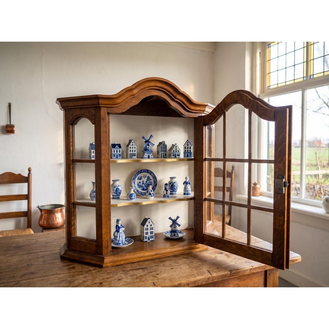 Vintage Dutch Display Cabinet in Walnut, 1950s For Sale - Image 4 of 18