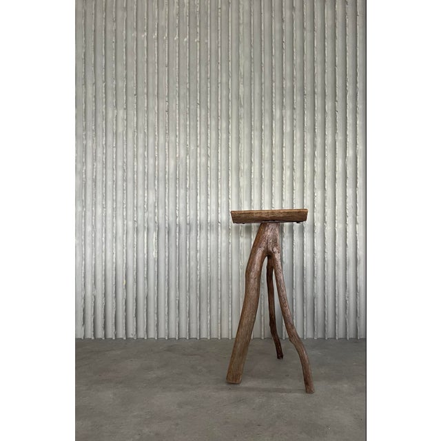 Brown High French Wooden Side Table For Sale - Image 8 of 10