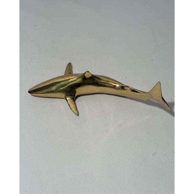 Mid-Century Modern Mid-Century Modern Solid Brass Shark Paper Weight For Sale - Image 3 of 9