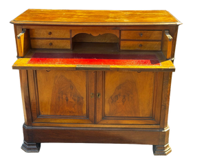 Antique Louis-Philippe Drop-Front Secretaire Desk in Walnut, 1800s