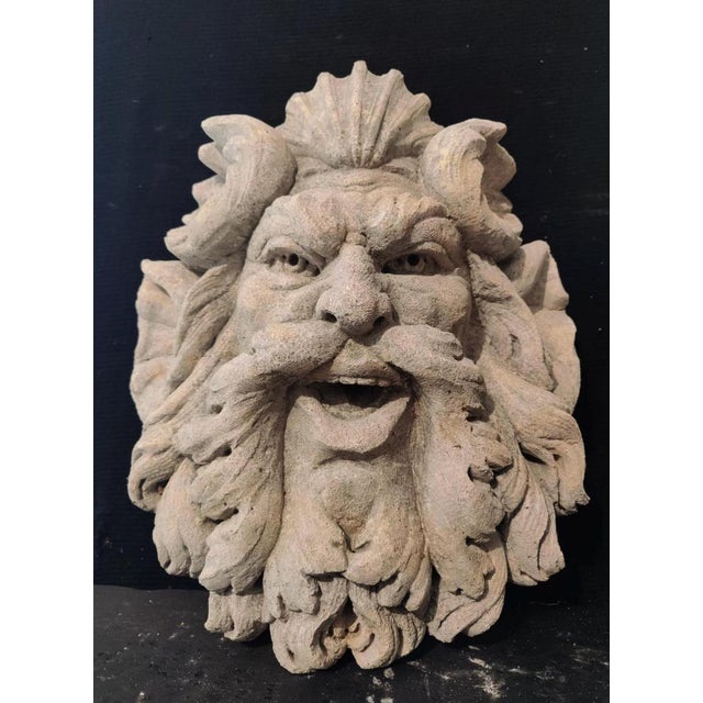 Satyr's Face in Vicenza Stone, Venice, 20th Century For Sale - Image 6 of 9