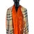 Burberry Beige & Orange Plaid 100% Silk Scarf