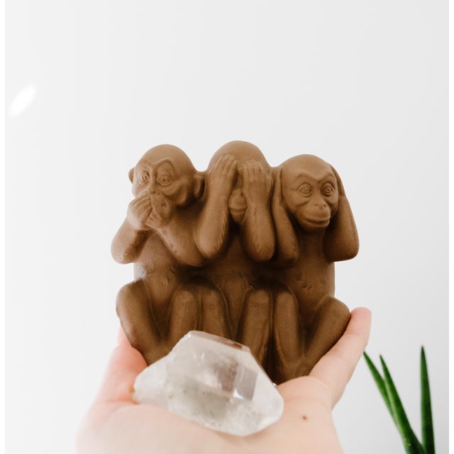 Highly collectible Mid-Century ceramic Monkey Sculpture expertly created in the 1950s by acclaimed artist, Max Heinz for...
