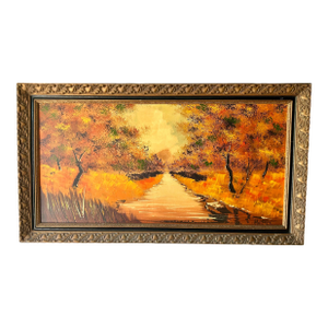 Large Landscape Mid Century Oil Painting