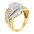 Haus of Brilliance 10KT Two-Toned Gold Diamond Bypass Ring (1 cttw, H-I Color, SI1-SI2 Clarity) For Sale - Image 4 of 6