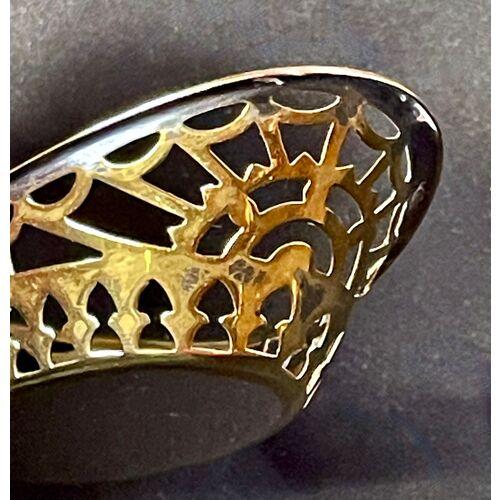 Antique Silverplated & Brass Reticulated Dish For Sale In Atlanta - Image 6 of 8