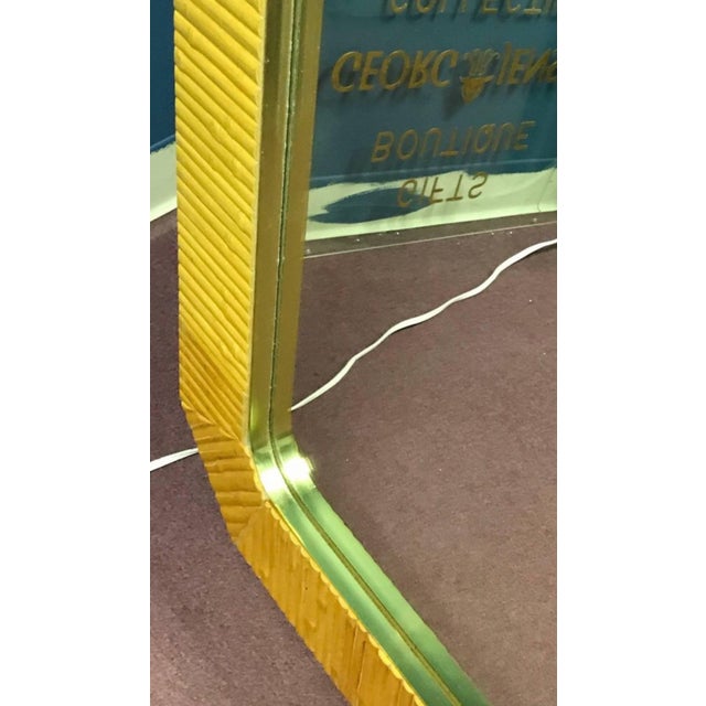 Modern Bamboo Modern Mirror With Brass Inner Frame For Sale - Image 3 of 5