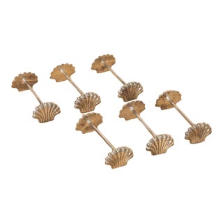 1950s French Silverplate Shell Knife Rests- Set of 6 For Sale