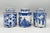 Late 20th Century Set of Three Vintage Blue & White Porcelain Tea Caddies | Lidded Chinoiserie Canisters - Chinoiserie, Traditional, Grandmillennial For Sale - Image 5 of 18