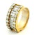 Metal 1980s American 18k Gold 4.60 Carat Diamond Wide Band Ring, Size 6.5 For Sale - Image 7 of 12