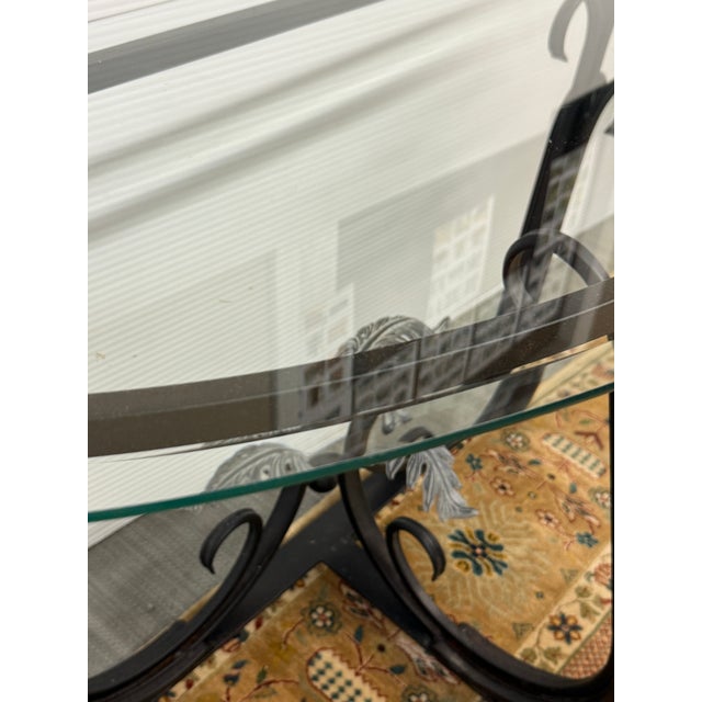 Metal In the Style of Tommy Bahama Wrought Iron Console Table For Sale - Image 7 of 11