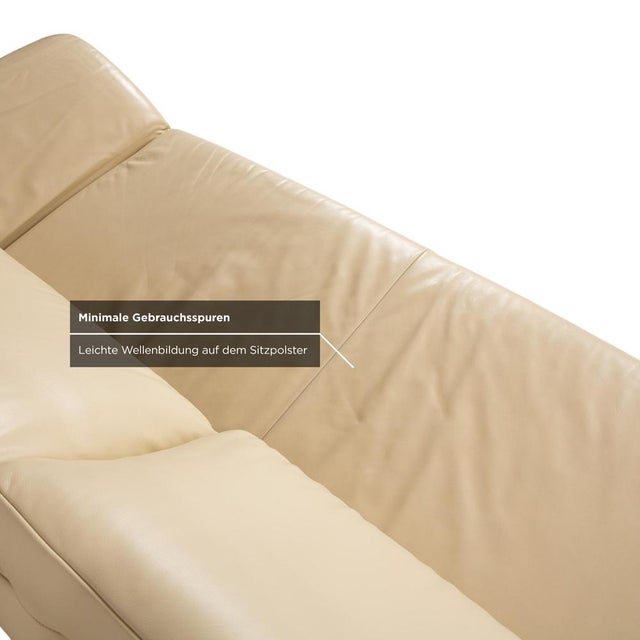 Cream Velluti Leather Three-Seater Sofa from Koinor For Sale - Image 8 of 13