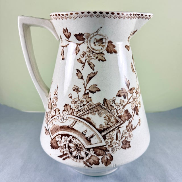 Late 19th Century English Aesthetic Movement Large Ironstone Pitcher For Sale - Image 5 of 15