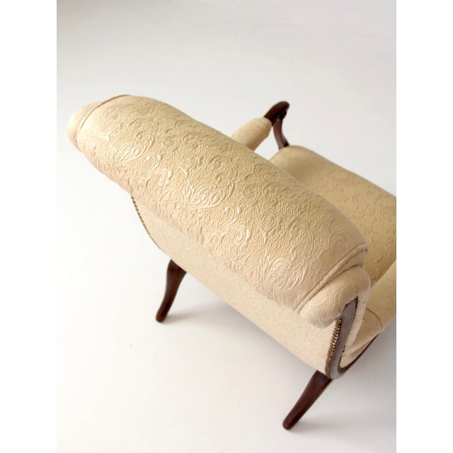 Vintage French Provincial Upholstered Lounge Chair For Sale - Image 13 of 18